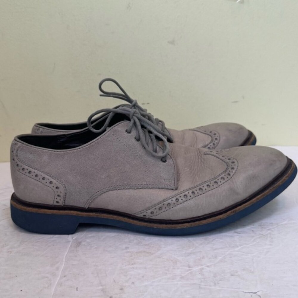 COLE HAAN Grand Leather Wingtip Oxford Loafers Shoes Men 8.5 M Gray Blue Loafer